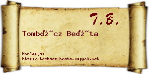 Tombácz Beáta névjegykártya