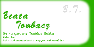beata tombacz business card